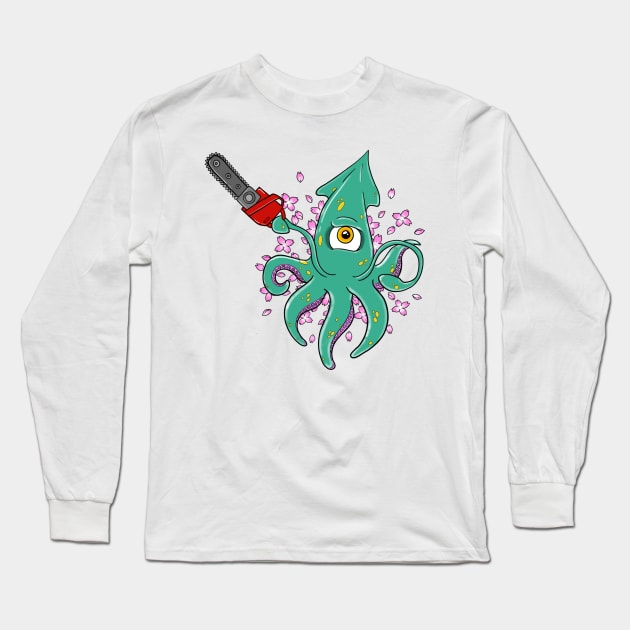 Squidzilla Long Sleeve T-Shirt by ACDesigns